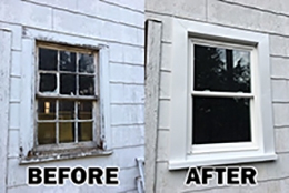 Before and after of window replacement